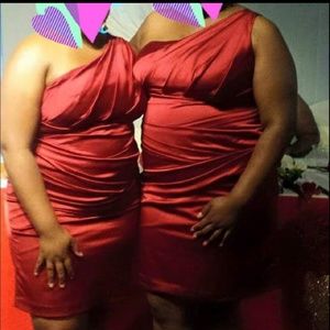 ☆David's Bridal One shoulder satin dress☆